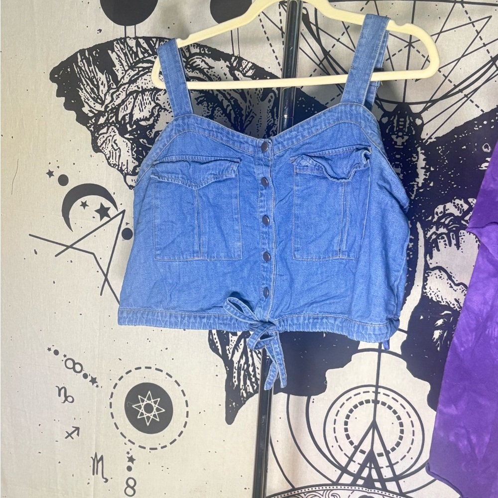 XL We The Free Jean Button-Up Top